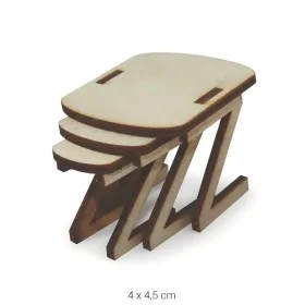 MN50 Minyatür 3'lü Zigon Ahşap Boyanabilir Obje